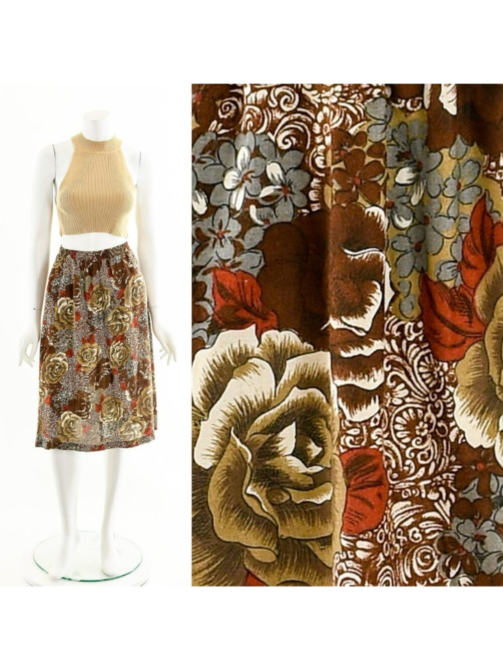 Rose Print Skirt
